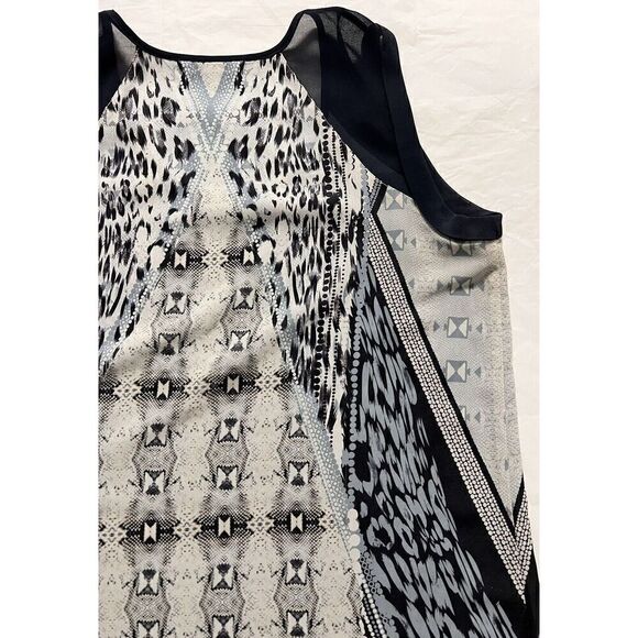 Cabi 253 Mixed Print Blue Sleeveless Tunic Tank Top S Lightweight - Picture 11 of 13